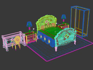 luxurysetbedroom74 3D Model