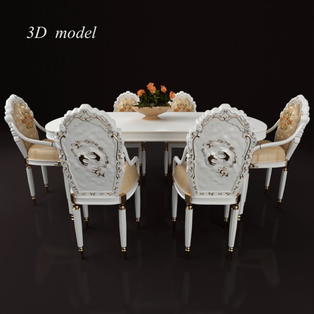 tablechairsset156 3D 모델 .c4d .max .obj .3ds .fbx .stl .blend 