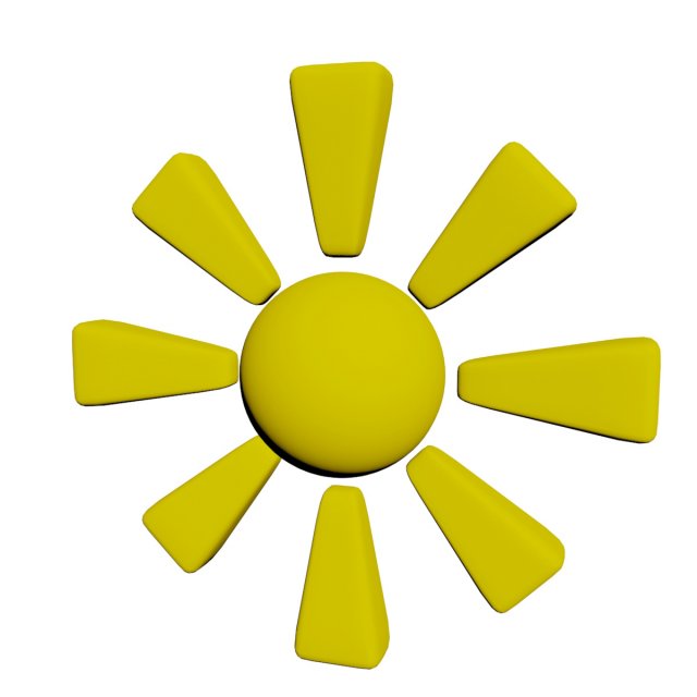symbol sun Model 3D .c4d .max .obj .3ds .fbx .stl .blend 
