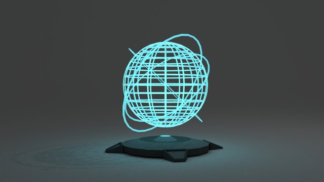 low poly sci-fi-cyberpunk hologram 3D Model .c4d .max .obj .3ds .fbx .stl .blend 
