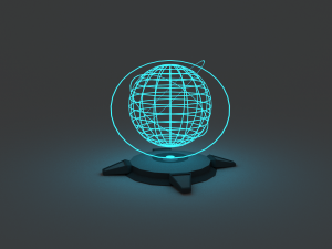 low poly sci-fi-cyberpunk hologram 3D Model
