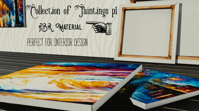 collection of paintings part 1 - 7 assets 3D Model .c4d .max .obj .3ds .fbx .stl .blend 