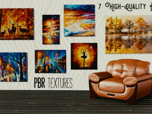 collection of paintings part 1 - 7 assets 3D Model