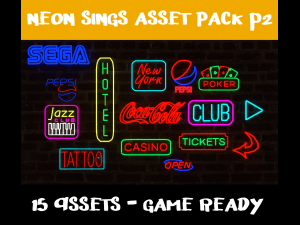 neon signs p2 - 15 assets Modelo 3D