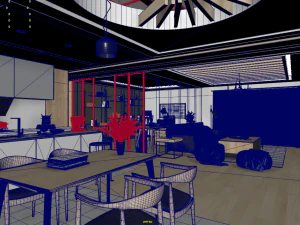 panoramic log style livingroom 3D Model