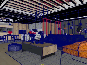 panoramic log style livingroom 3D Model