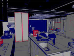panoramic log style livingroom Model 3D