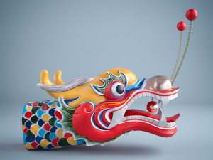 dragon boat head 3D Model