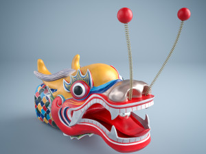 dragon boat head 3D 模型