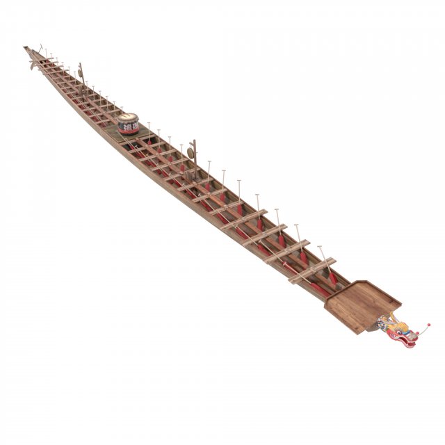 chinese traditional wooden dragon boat 3D Model .c4d .max .obj .3ds .fbx .stl .blend 