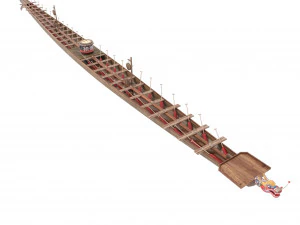 barco drag&oacute;n de madera tradicional chino Modelo 3D