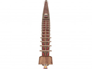 chinese traditional wooden dragon boat 3D Model
