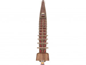 chinese traditional wooden dragon boat 3D Model