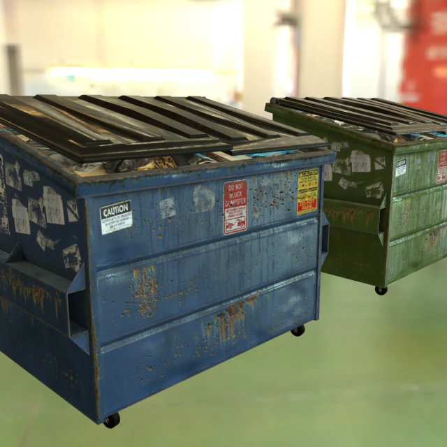 realistic dumpster 3D Model .c4d .max .obj .3ds .fbx .stl .blend 
