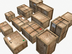 old wooden cargo crates pbr 3Dモデル