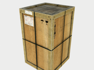 dusty wooden cargo crates pbr 3D Model