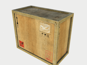 dusty wooden cargo crates pbr 3D Model