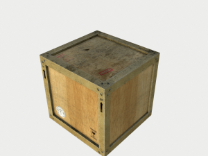 dusty wooden cargo crates pbr 3D Model
