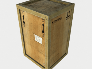 dusty wooden cargo crates pbr 3D Model