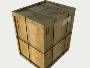 dusty wooden cargo crates pbr 3D Model