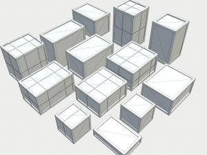 dusty wooden cargo crates pbr 3D Model
