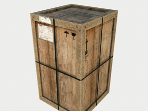 old wooden cargo crates with dust Modelo 3D