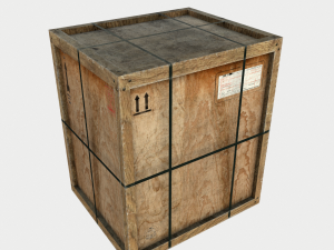 old wooden cargo crates with dust Modelo 3D