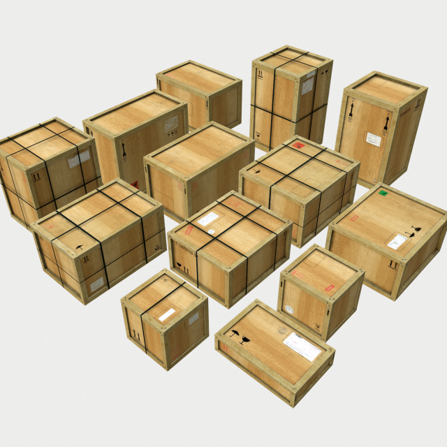 wooden cargo crates pbr 3D मॉडल .c4d .max .obj .3ds .fbx .stl .blend 