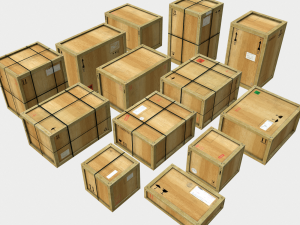 wooden cargo crates pbr 3D Model