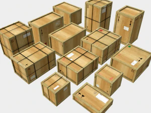 나무 화물 상자 pbr 3D 모델