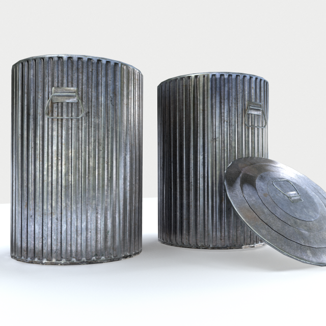 trashcan pack pbr Model 3D .c4d .max .obj .3ds .fbx .stl .blend 