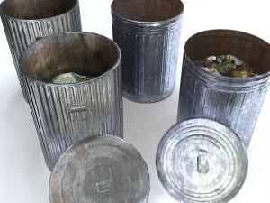trashcan pack pbr Model 3D