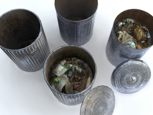 trashcan pack pbr Model 3D