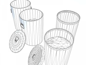 trashcan pack pbr Model 3D