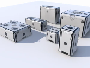 sci fi white cargo crates 3D Model