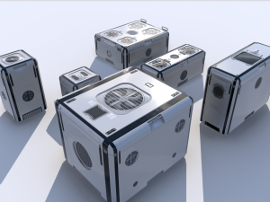 sci fi white cargo crates 3D मॉडल