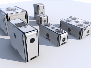 sci fi white cargo crates 3D मॉडल