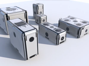 sci fi white cargo crates 3D Model