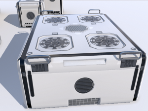 sci fi white cargo crates 3D मॉडल