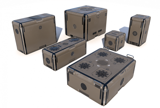 sci fi brown cargo crates Modello 3D .c4d .max .obj .3ds .fbx .stl .blend 