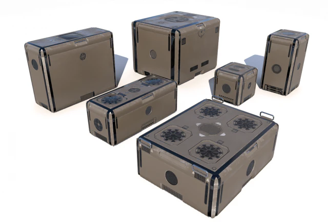 sci fi brown cargo crates 3D Model .c4d .max .obj .3ds .fbx .stl .blend 