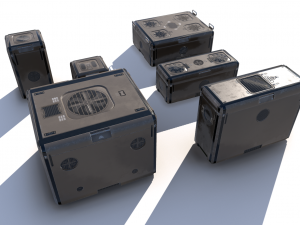 sci fi brown cargo crates Modello 3D