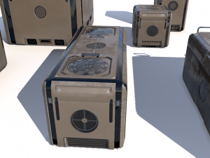 sci fi brown cargo crates Modello 3D