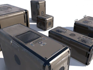 sci fi brown cargo crates 3D Model