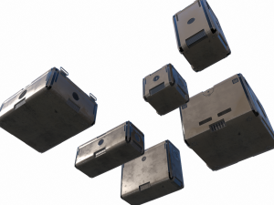sci fi brown cargo crates Modello 3D