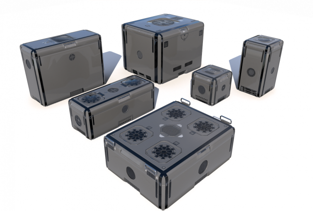 sci fi grey cargo crates 3D Model .c4d .max .obj .3ds .fbx .stl .blend 