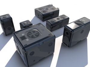 sci fi grey cargo crates 3D Model