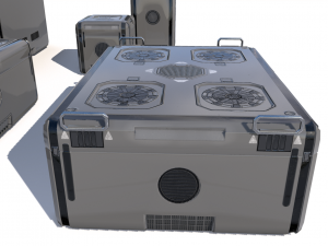 sci fi grey cargo crates 3D Model