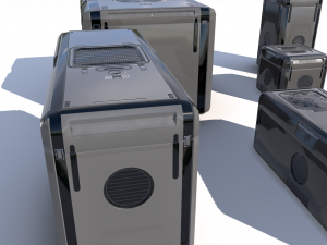 sci fi grey cargo crates 3D Model
