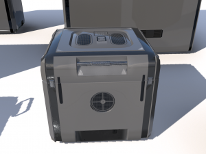sci fi grey cargo crates 3D Model